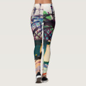 Abstracte expressionistische schilderende trendy v leggings (Achterkant)