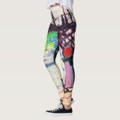 Abstracte expressionistische schilderende trendy v leggings (Links)