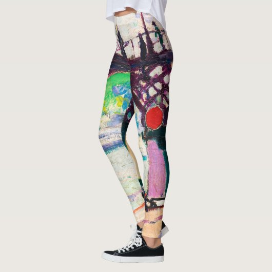 Abstracte expressionistische schilderende trendy v leggings (Links)