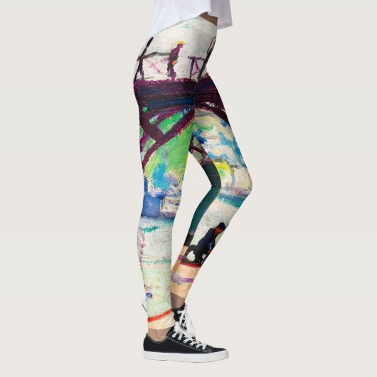 Abstracte expressionistische schilderende trendy v leggings (Rechts)