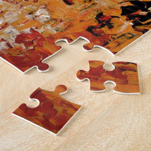 Abstracte expressionistische schilderkunst legpuzzel (Zijkant)