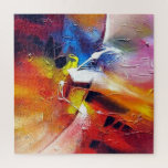 Abstracte expressionistische stijl Kunst die Moder Legpuzzel<br><div class="desc">Abstracte expressionistische stijlkunst schildert hedendaags kleurrijk rood-groen blauw Paars puzzel door kunstenaar Serdar Hizli.</div>