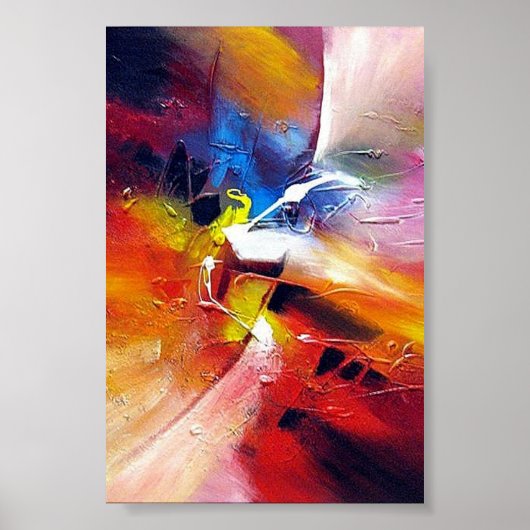 Abstracte expressionistische stijl Kunst schildere Poster (Voorkant)