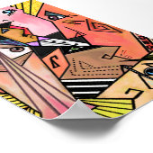 Abstracte faces Moods Poster Cubism Portret (Hoek)
