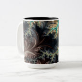 Abstracte faloral tweekleurige koffiemok (Voorkant links)