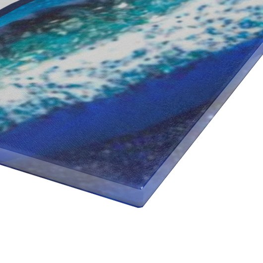 Abstracte familie Elegant Blue Marble Geode Agate Snijplank (Hoek)