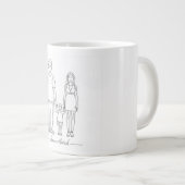 Abstracte Family Line Art Gepersonaliseerde Custom Grote Koffiekop (Voorkant rechts)