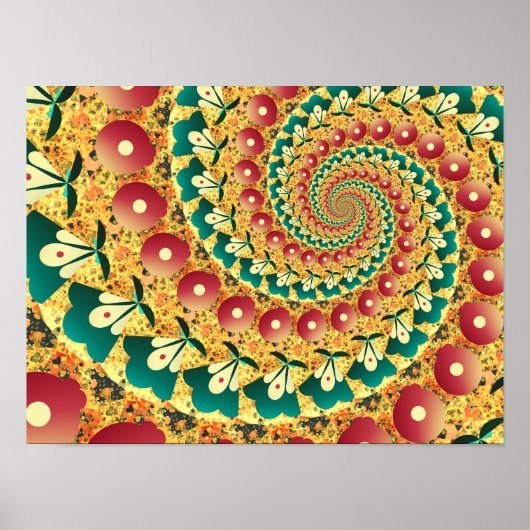 Abstracte Fans Spiral Poster (Voorkant)