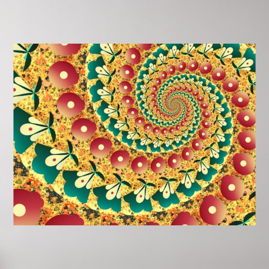 Abstracte Fans Spiral Poster (Voorkant)