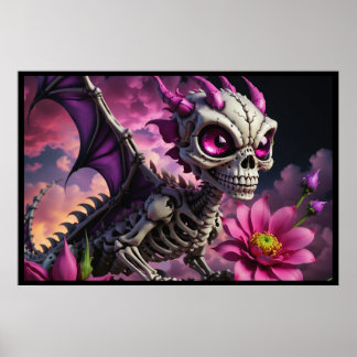 Abstracte Fantasie Moderne Kunst Schattige Roze Go Poster