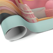 Abstracte fantasievormen in pastelkleuren cadeaupapier (Rol Hoek)