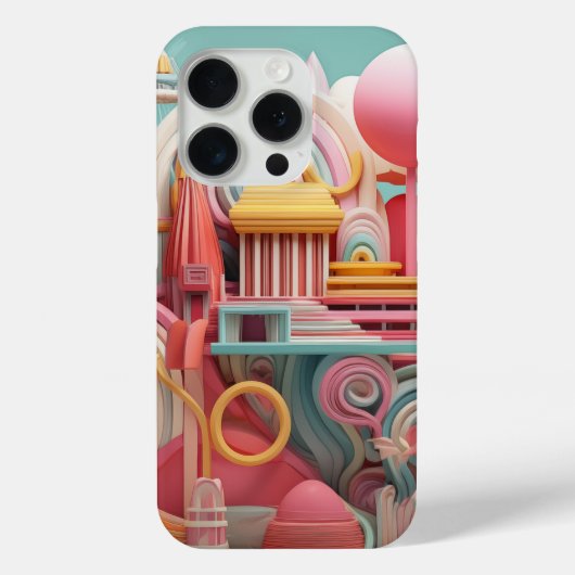 Abstracte fantasievormen in pasteltinten Case-Mate iPhone case (Achterkant)