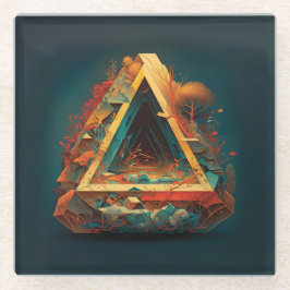 Abstracte Fantasiewereld van onmogelijke objecten Glazen Onderzetter