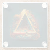 Abstracte Fantasiewereld van onmogelijke objecten Glazen Onderzetter (Achterkant)