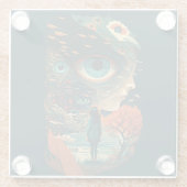 Abstracte Fantasiewereld van onmogelijke objecten Glazen Onderzetter (Achterkant)