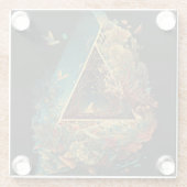 Abstracte Fantasiewereld van onmogelijke objecten Glazen Onderzetter (Achterkant)