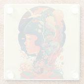 Abstracte Fantasiewereld van onmogelijke objecten Glazen Onderzetter (Achterkant)