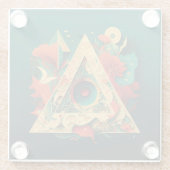 Abstracte Fantasiewereld van onmogelijke objecten Glazen Onderzetter (Achterkant)