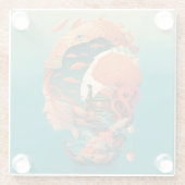 Abstracte Fantasiewereld van onmogelijke objecten Glazen Onderzetter (Achterkant)