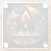 Abstracte Fantasiewereld van onmogelijke objecten Glazen Onderzetter (Achterkant)