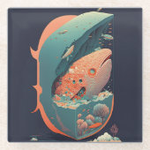 Abstracte Fantasiewereld van onmogelijke objecten Glazen Onderzetter (Voorkant)