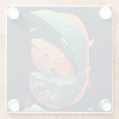 Abstracte Fantasiewereld van onmogelijke objecten Glazen Onderzetter (Achterkant)