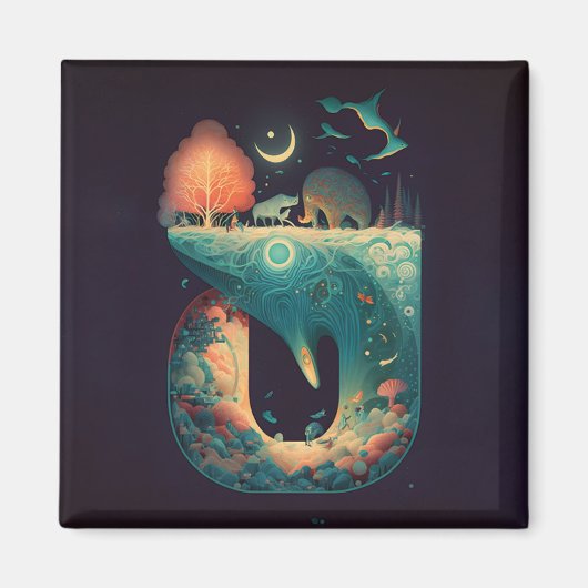 Abstracte Fantasiewereld van onmogelijke objecten Magneet (Voorkant)