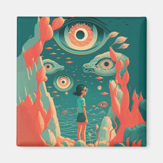 Abstracte Fantasiewereld van onmogelijke objecten Magneet (Voorkant)