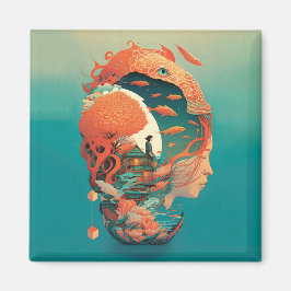 Abstracte Fantasiewereld van onmogelijke objecten Magneet