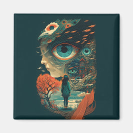 Abstracte Fantasiewereld van onmogelijke objecten Magneet