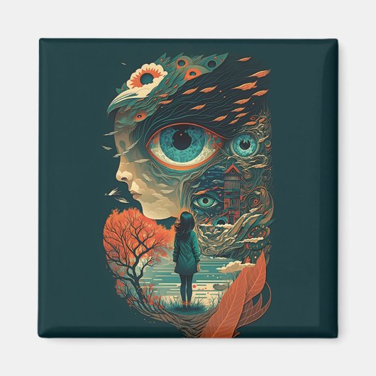 Abstracte Fantasiewereld van onmogelijke objecten Magneet (Voorkant)