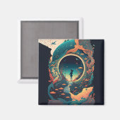 Abstracte Fantasiewereld van onmogelijke objecten Magneet (Voorkant / Achterkant)