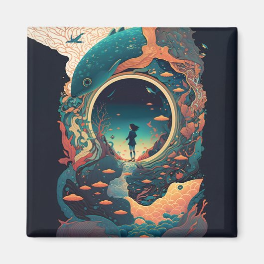 Abstracte Fantasiewereld van onmogelijke objecten Magneet (Voorkant)