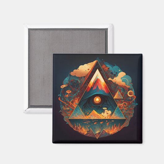 Abstracte Fantasiewereld van onmogelijke objecten Magneet (Voorkant / Achterkant)