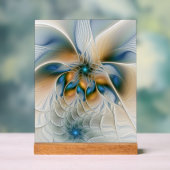 Abstracte Fantastische fractale kunst met blauw Acryl Bord (Neutraal)