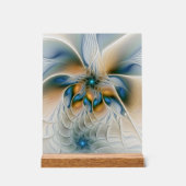 Abstracte Fantastische fractale kunst met blauw Acryl Bord (Voorkant)