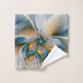 Abstracte Fantastische fractale kunst met blauw Bad Handdoek (Wasdoekje)