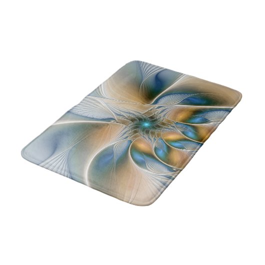 Abstracte Fantastische fractale kunst met blauw Badmat (Gekanteld)