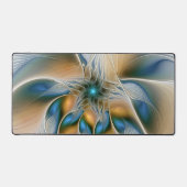 Abstracte Fantastische fractale kunst met blauw Bureaumat (Voorkant)