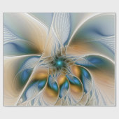 Abstracte Fantastische fractale kunst met blauw Cadeaupapier (Vlak)