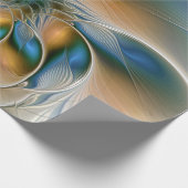 Abstracte Fantastische fractale kunst met blauw Cadeaupapier (Hoek)