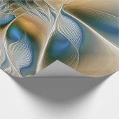 Abstracte Fantastische fractale kunst met blauw Cadeaupapier (Hoek)