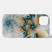 Abstracte Fantastische fractale kunst met blauw Case-Mate iPhone Case (Achterkant (horizontaal))
