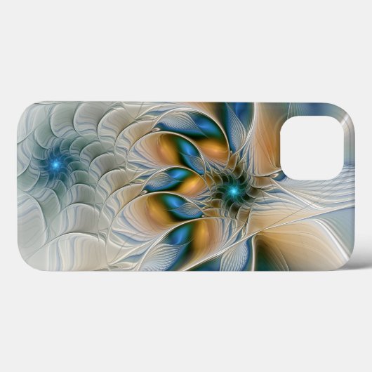 Abstracte Fantastische fractale kunst met blauw Case-Mate iPhone Case (Achterkant (horizontaal))