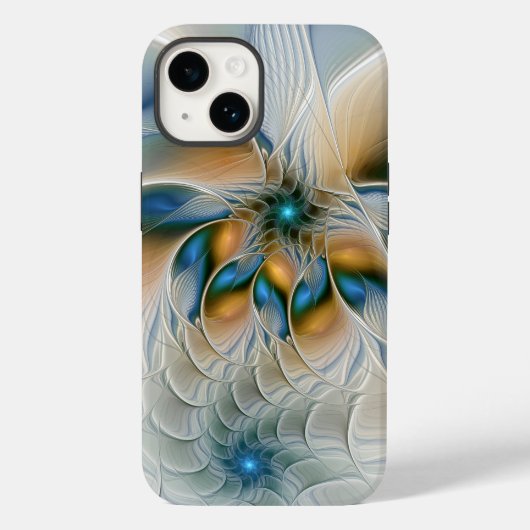 Abstracte Fantastische fractale kunst met blauw Case-Mate iPhone Case (Achterkant)