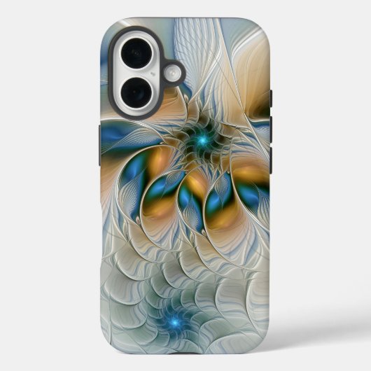 Abstracte Fantastische fractale kunst met blauw Case-Mate iPhone Case (Achterkant)