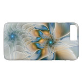 Abstracte Fantastische fractale kunst met blauw Case-Mate iPhone Case (Achterkant (Horizontaal))
