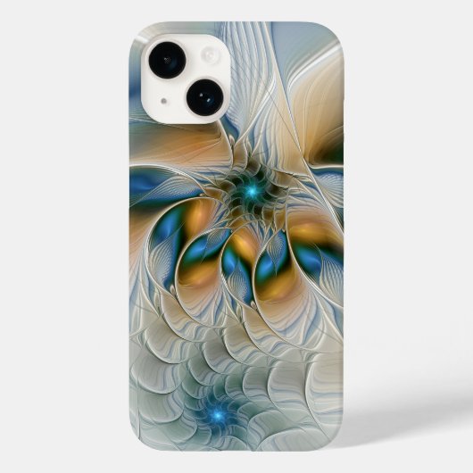 Abstracte Fantastische fractale kunst met blauw Case-Mate iPhone Case (Achterkant)
