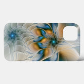 Abstracte Fantastische fractale kunst met blauw Case-Mate iPhone Case (Achterkant (horizontaal))