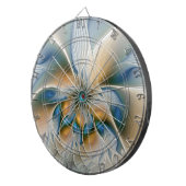 Abstracte Fantastische fractale kunst met blauw Dartbord (Voorkant Rechts)